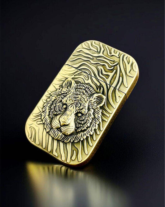 Tiger Engraved Pocket Lighter