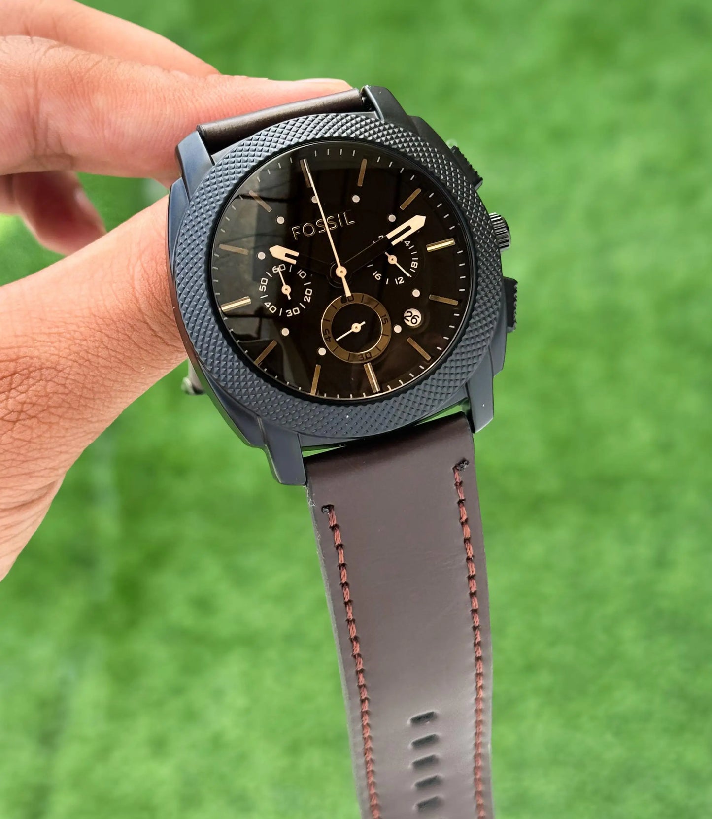 Fossil Chronograph Watch – Classic Brown Leather