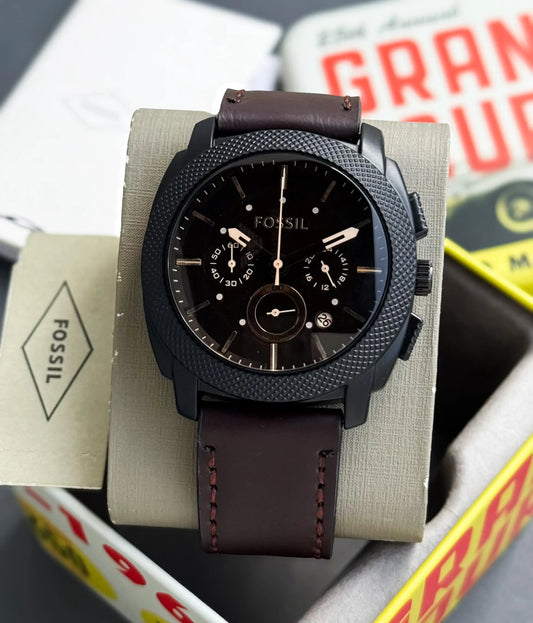 Fossil Chronograph Watch – Classic Brown Leather