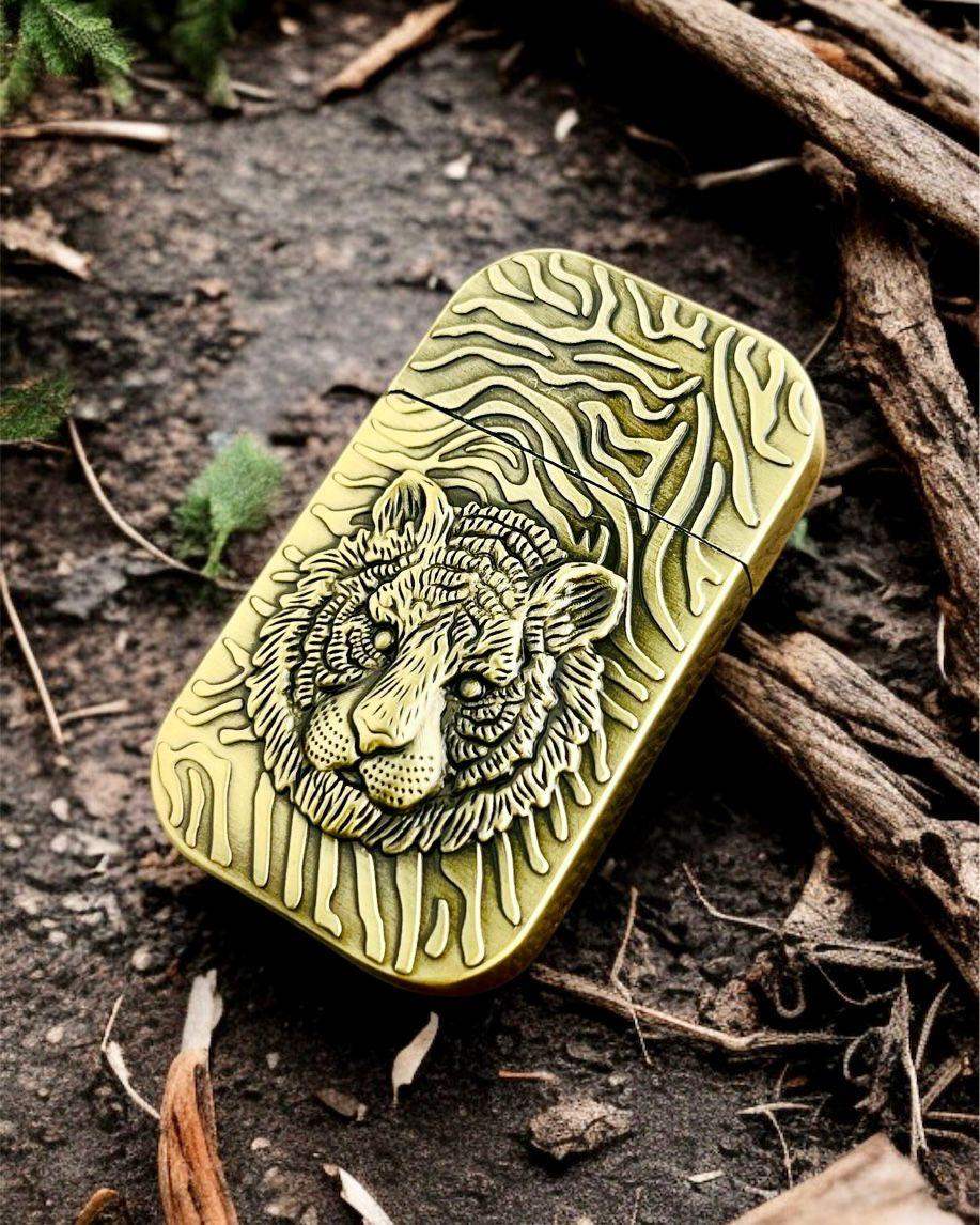 Tiger Engraved Pocket Lighter