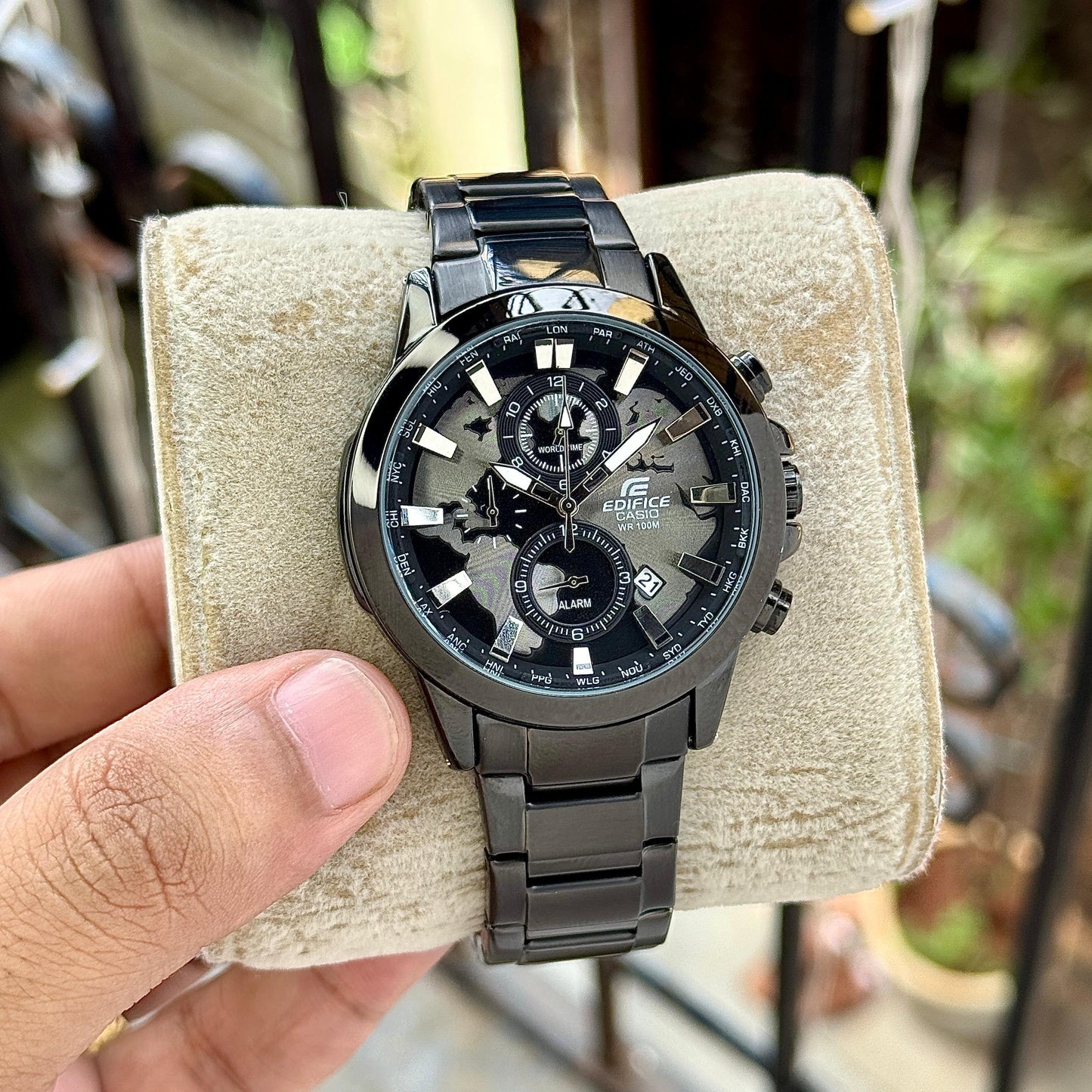 Casio Edifice EFR-303 Black – World Map Series Chronograph