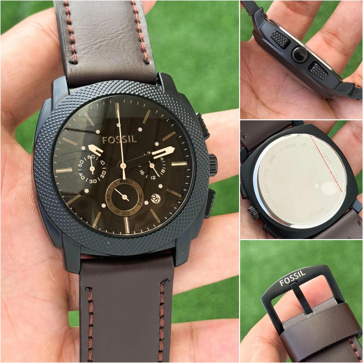 Fossil Chronograph Watch – Classic Brown Leather