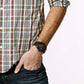 Fossil Analog Brown Leather Strap