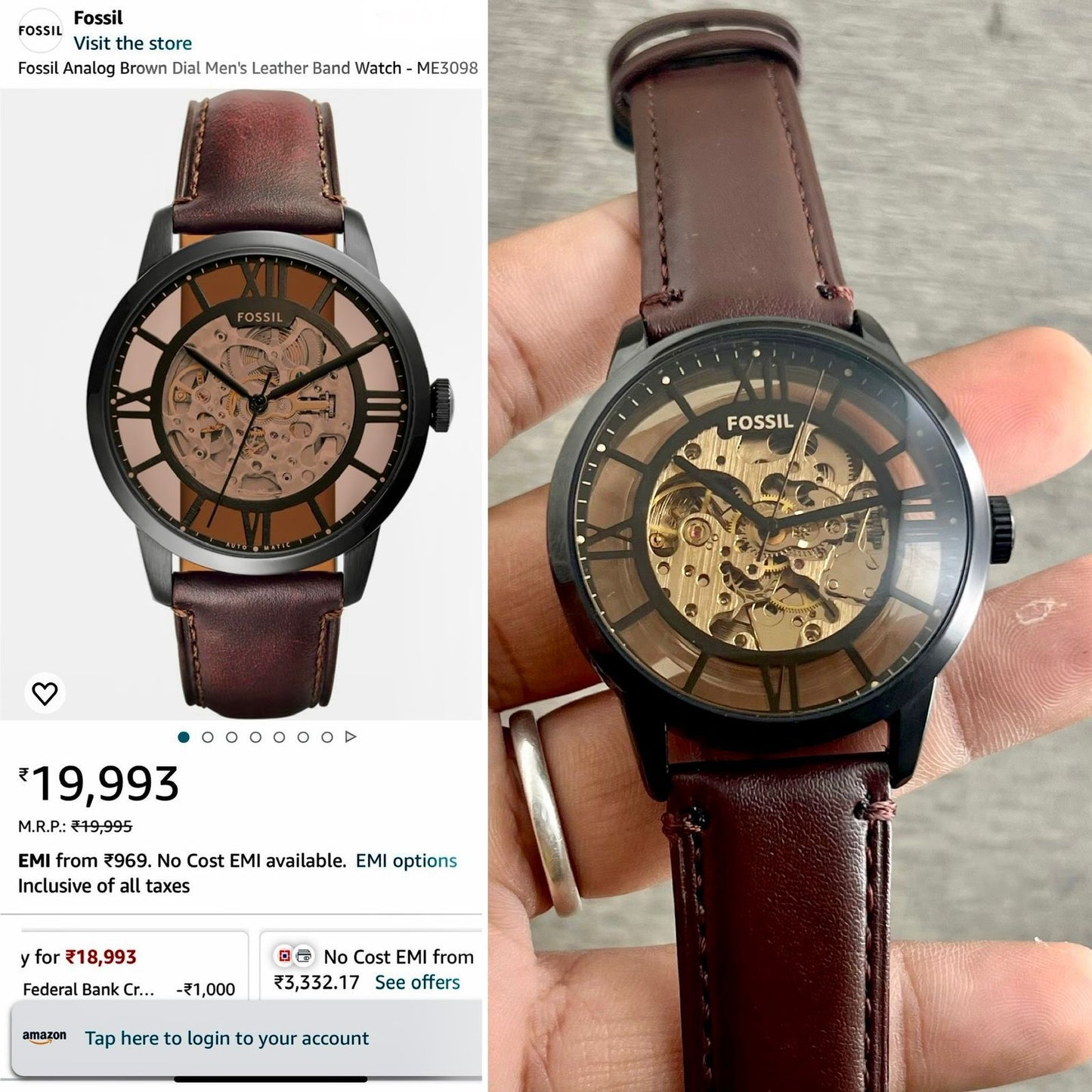 Fossil ME3098 Automatic